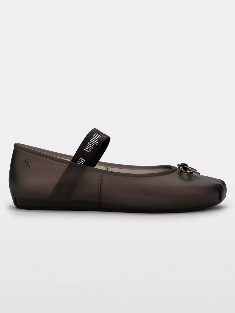 Melissa Sophie Jelly Mary Jane Ballet Flat with Branded Strap In Black NWT
